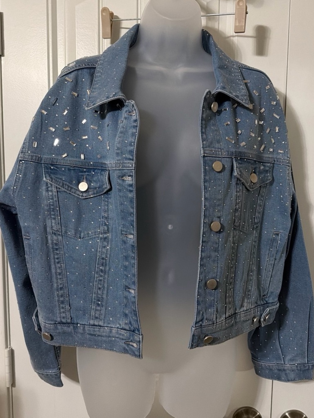 Gianni Bini Blue Denim Jacket with Rihinestones